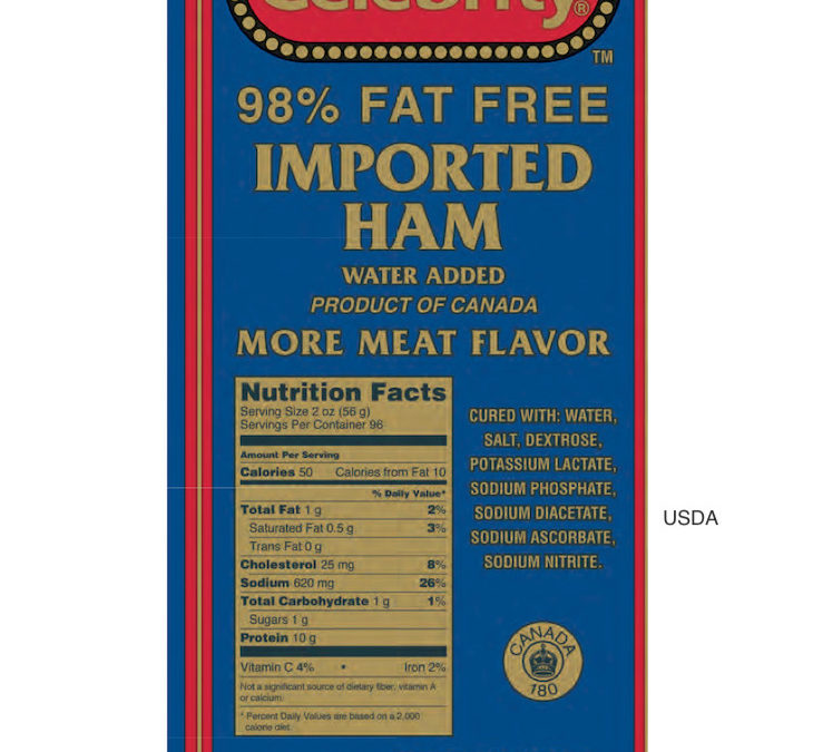 7,000 Pounds of Canadian Ham Recalled for Salmonella Risk