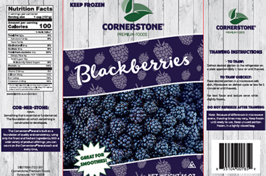 Cornerstone Frozen Blackberries Recalled for Norovirus Risk