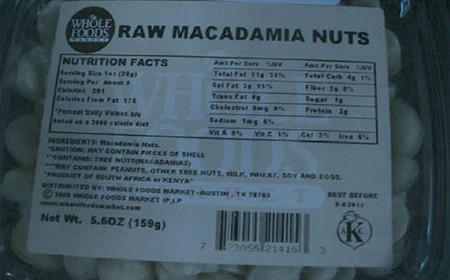 Whole Foods Raw Macadamia Nut Recall